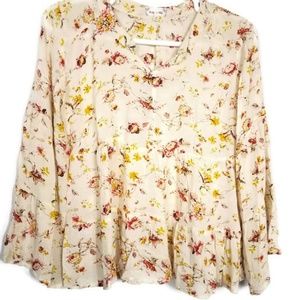 Bailey & Chole Floral Bell Sleeve Romance Blouse M